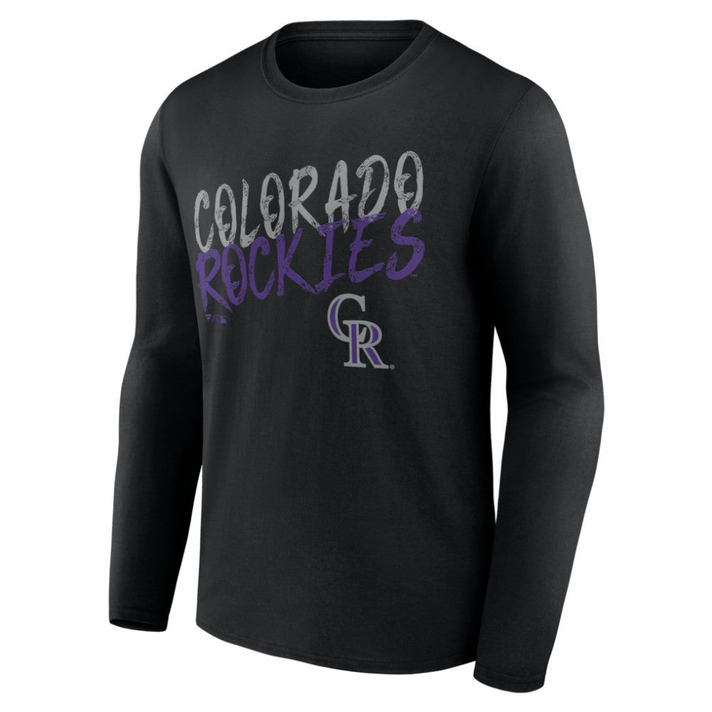 Colorado Rockies  Hustle Personalized Name & Number Long Sleeve T-Shirt - Black - MLB Discount
