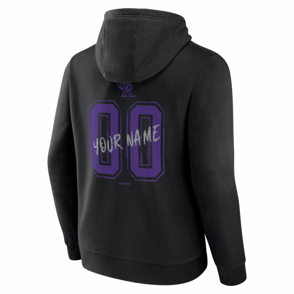 Colorado Rockies  Hustle Personalized Name & Number Hoodie - Black - MLB Lifestyle