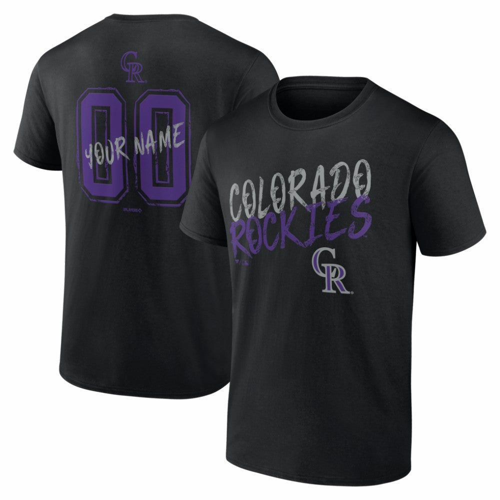 Colorado Rockies  Hustle Personalized Name & Number T-Shirt - Black - MLB Online