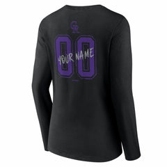 Colorado Rockies Women's Hustle Personalized Name & Number Long Sleeve V-Neck T-Shirt - Black - MLB on Sale