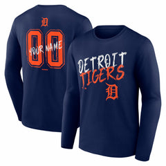 Detroit Tigers  Hustle Personalized Name & Number Long Sleeve T-Shirt - Navy - MLB on Sale