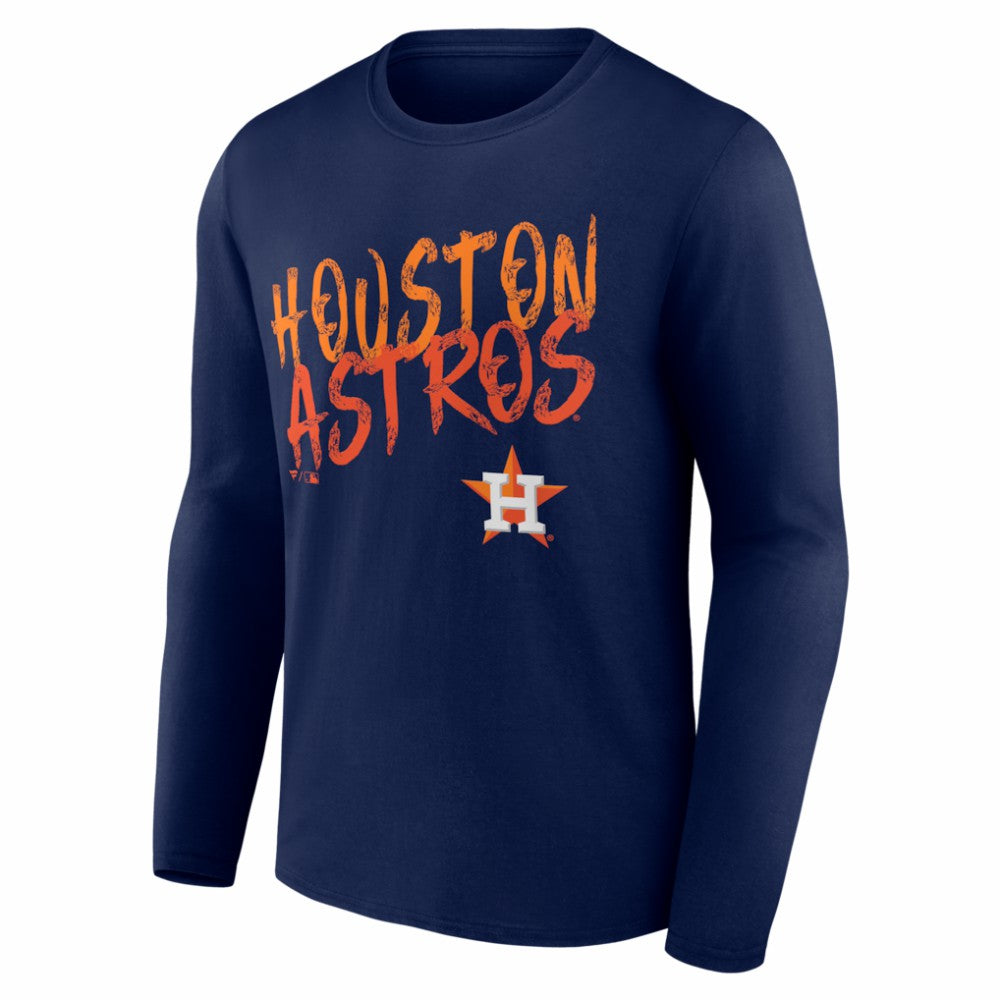 Houston Astros  Hustle Personalized Name & Number Long Sleeve T-Shirt - Navy - MLB Sale