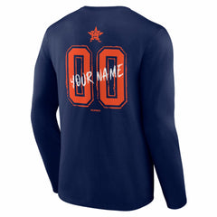 Houston Astros  Hustle Personalized Name & Number Long Sleeve T-Shirt - Navy - MLB Sale