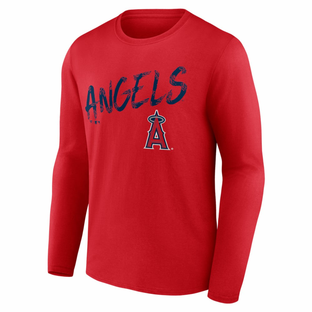 Los Angeles Angels  Hustle Personalized Name & Number Long Sleeve T-Shirt - Red - MLB on Sale