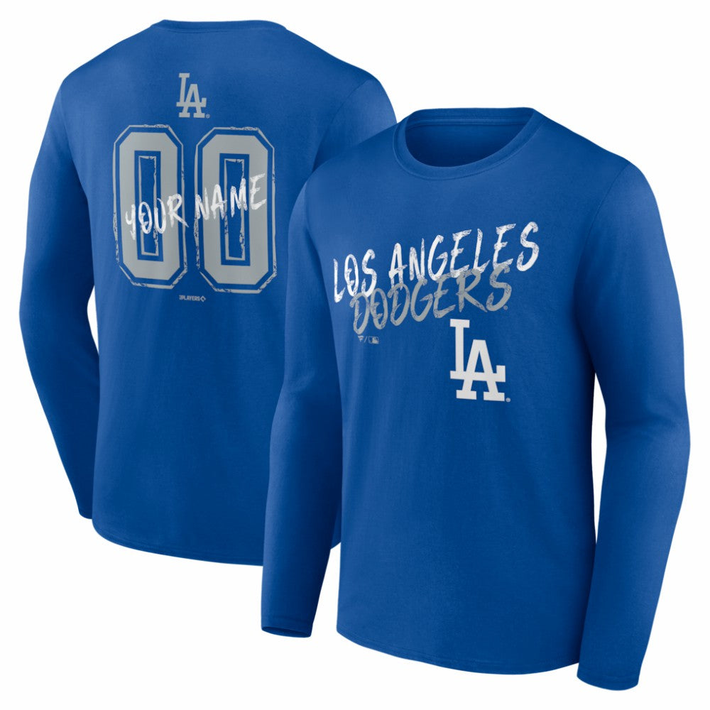 Los Angeles Dodgers  Hustle Personalized Name & Number Long Sleeve T-Shirt - Royal - MLB Online