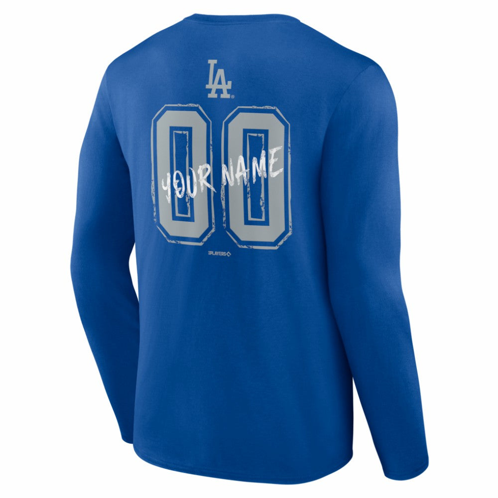 Los Angeles Dodgers  Hustle Personalized Name & Number Long Sleeve T-Shirt - Royal - MLB Online