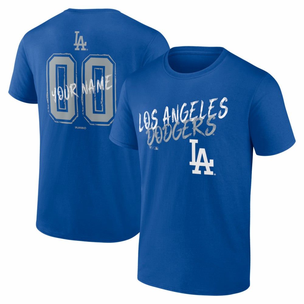 Los Angeles Dodgers  Hustle Personalized Name & Number T-Shirt - Royal - MLB Sale