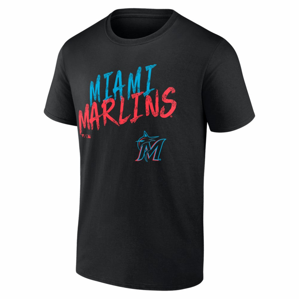 Miami Marlins  Hustle Personalized Name & Number T-Shirt - Black - MLB Online
