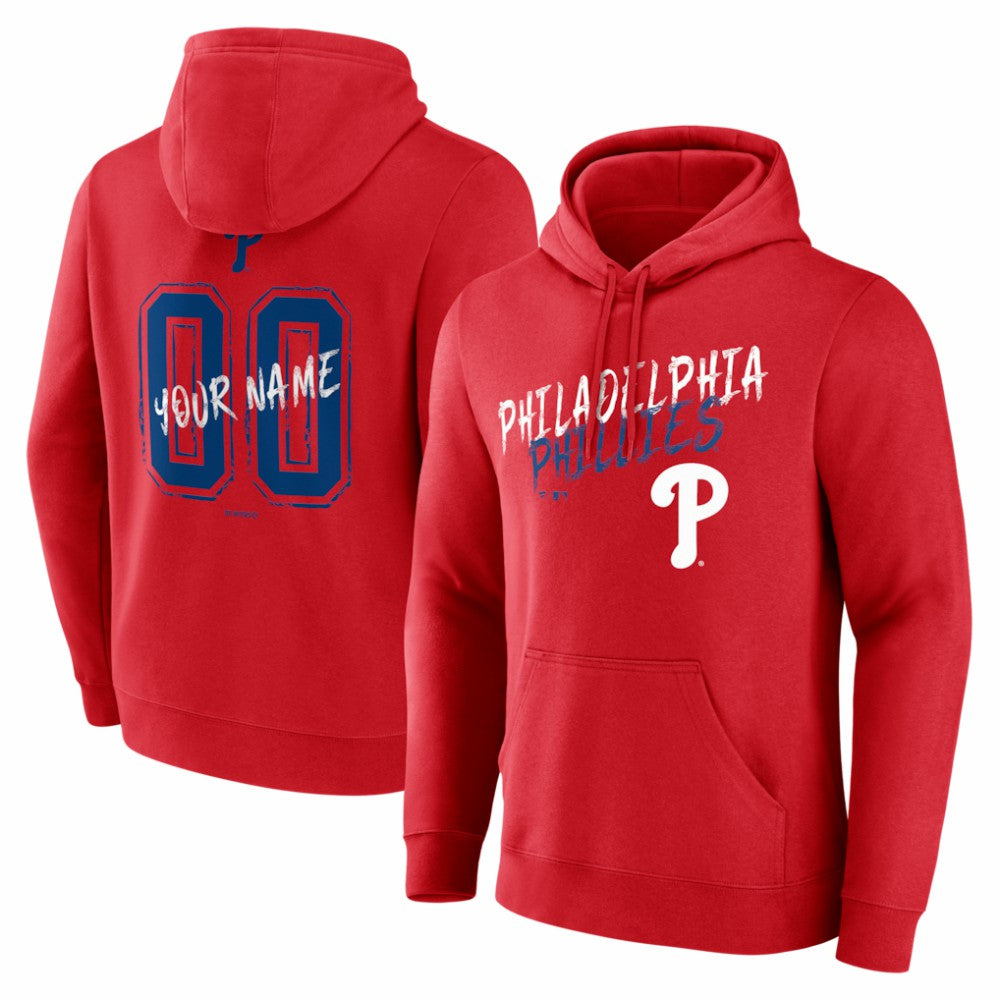 Philadelphia Phillies  Hustle Personalized Name & Number Hoodie - Red - MLB Discount