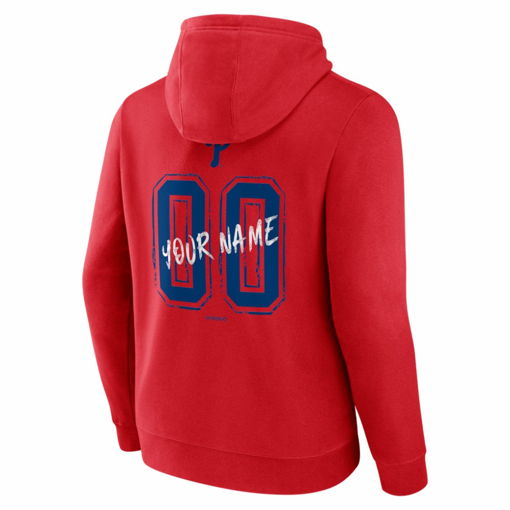 Philadelphia Phillies  Hustle Personalized Name & Number Hoodie - Red - MLB Discount
