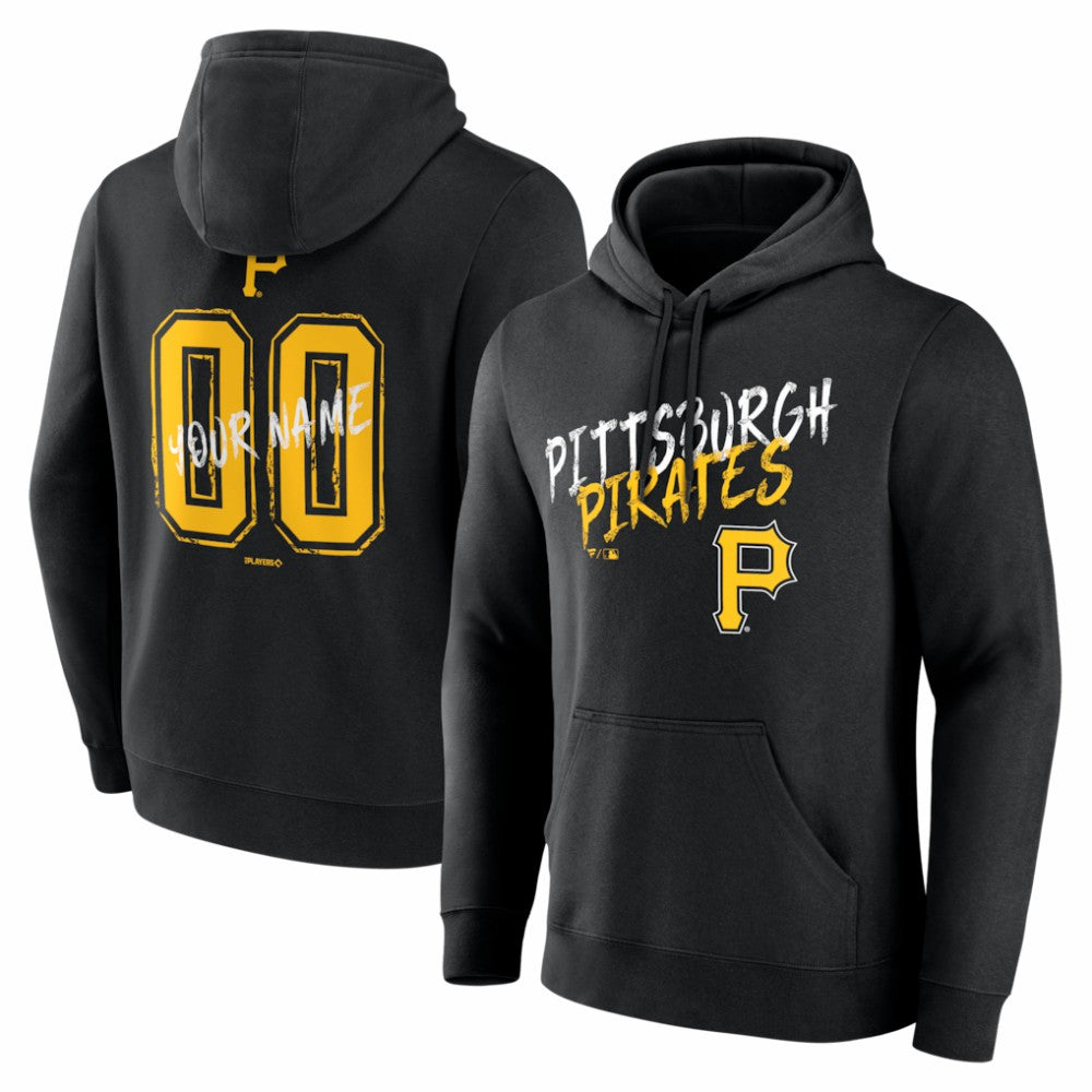 Pittsburgh Pirates  Hustle Personalized Name & Number Hoodie - Black - MLB Discount