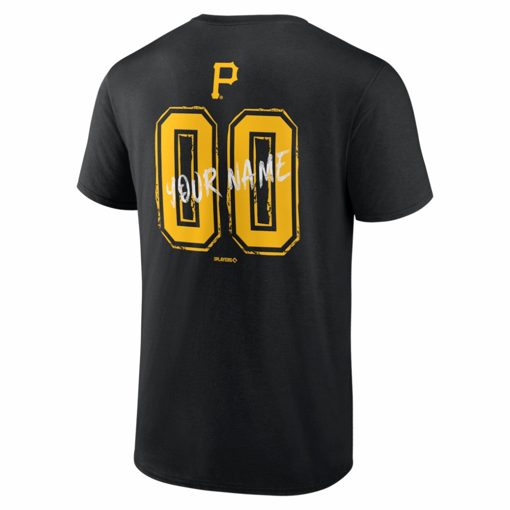 Pittsburgh Pirates  Hustle Personalized Name & Number T-Shirt - Black - MLB Discount