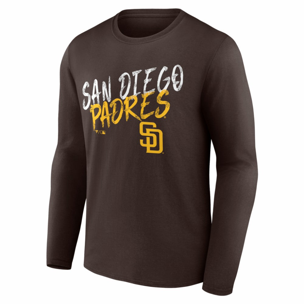 San Diego Padres  Hustle Personalized Name & Number Long Sleeve T-Shirt - Brown - MLB on Sale