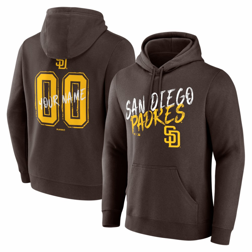 San Diego Padres  Hustle Personalized Name & Number Hoodie - Brown - MLB on Sale