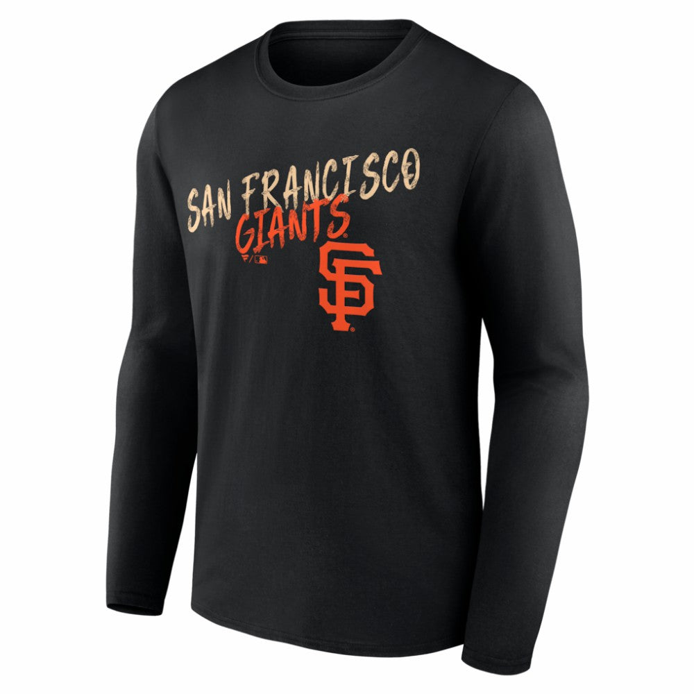 San Francisco Giants  Hustle Personalized Name & Number Long Sleeve T-Shirt - Black - MLB on Sale