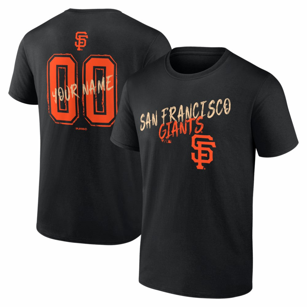 San Francisco Giants  Hustle Personalized Name & Number T-Shirt - Black - MLB on Sale