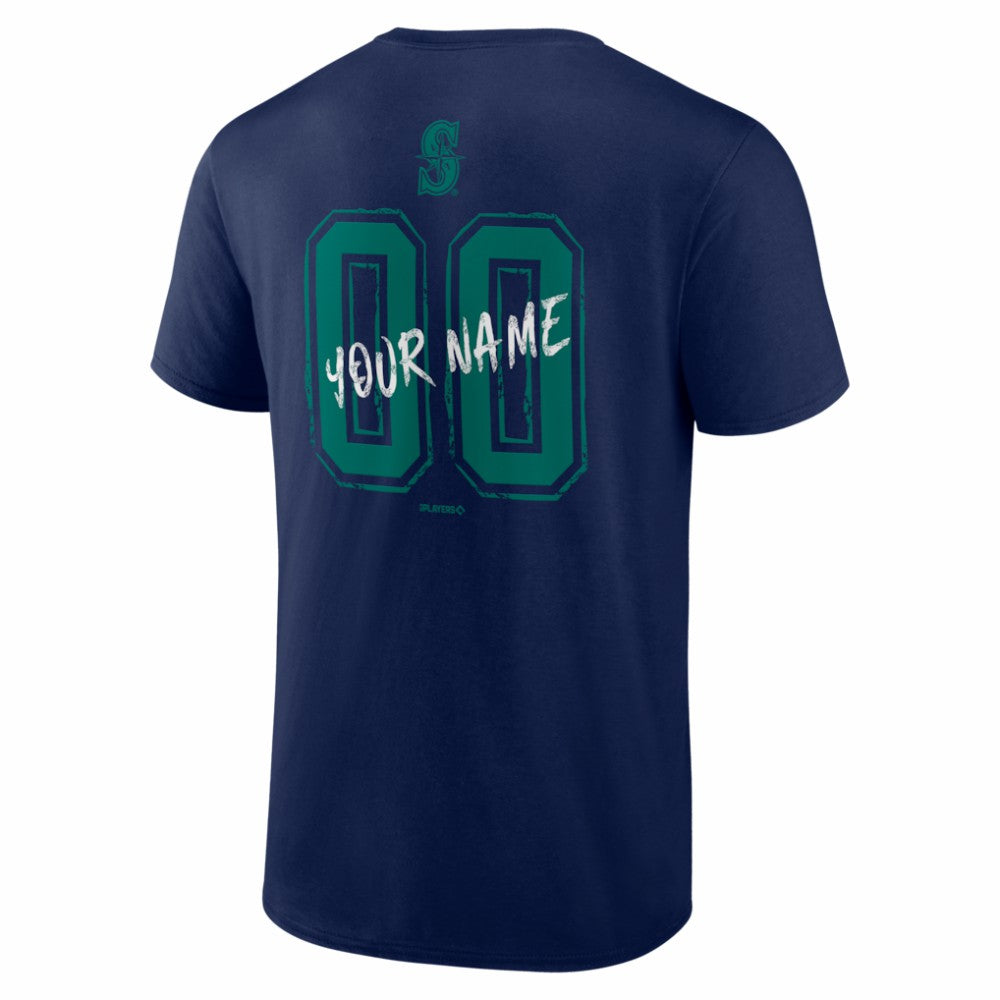 Seattle Mariners  Hustle Personalized Name & Number T-Shirt - Navy - MLB Discount