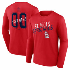 St. Louis Cardinals  Hustle Personalized Name & Number Long Sleeve T-Shirt - Red - MLB Online