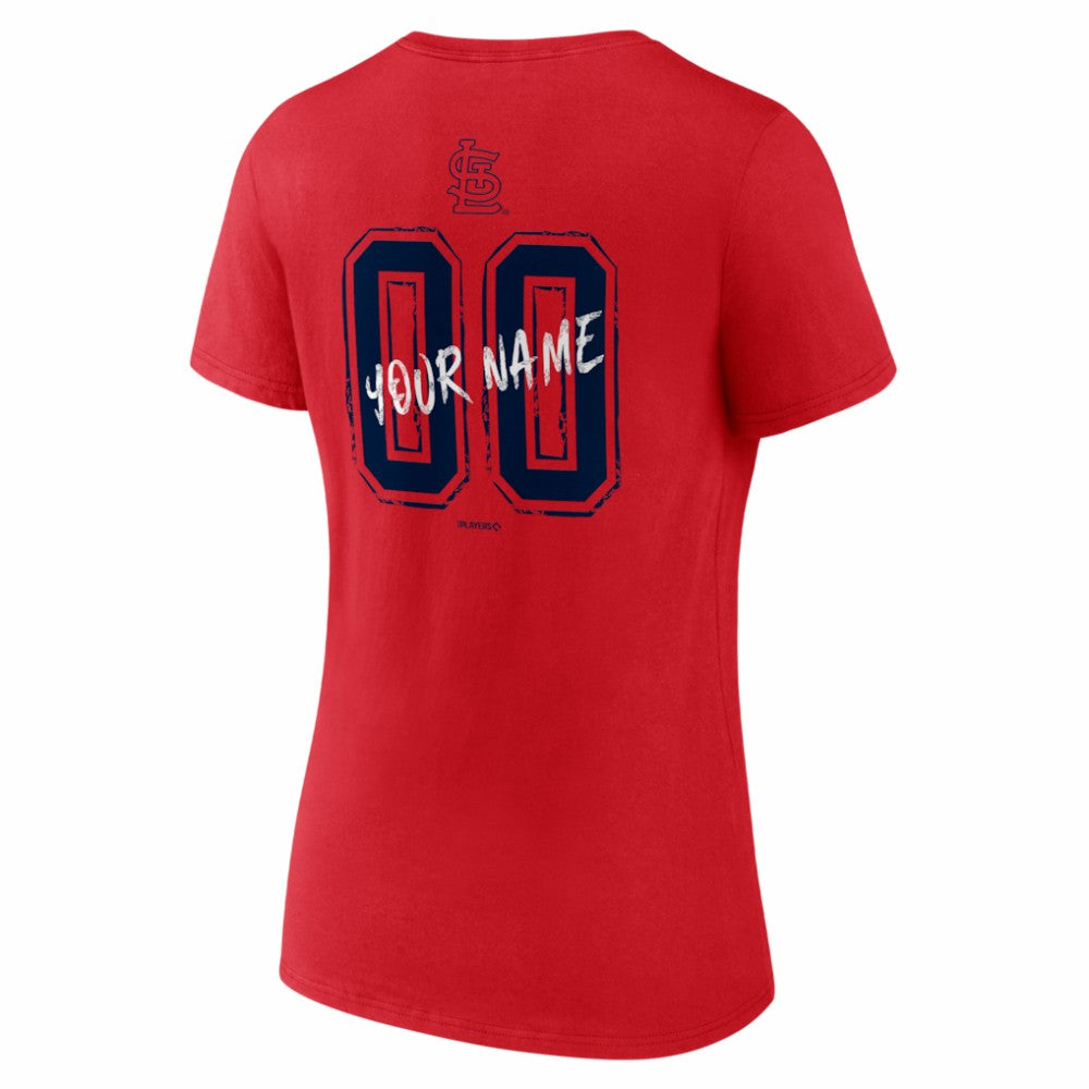 St. Louis Cardinals Women's Hustle Personalized Name & Number V-Neck T-Shirt - Red - MLB on Sale