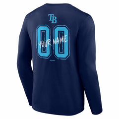 Tampa Bay Rays  Hustle Personalized Name & Number Long Sleeve T-Shirt - Navy - MLB Sale