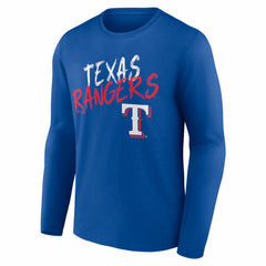 Texas Rangers  Hustle Personalized Name & Number Long Sleeve T-Shirt - Royal - MLB Lifestyle