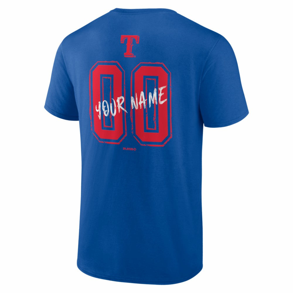 Texas Rangers  Hustle Personalized Name & Number T-Shirt - Royal - MLB Online