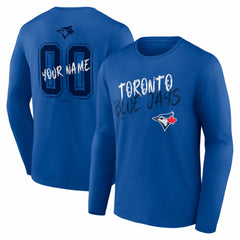 Toronto Blue Jays  Hustle Personalized Name & Number Long Sleeve T-Shirt - Royal - MLB Online