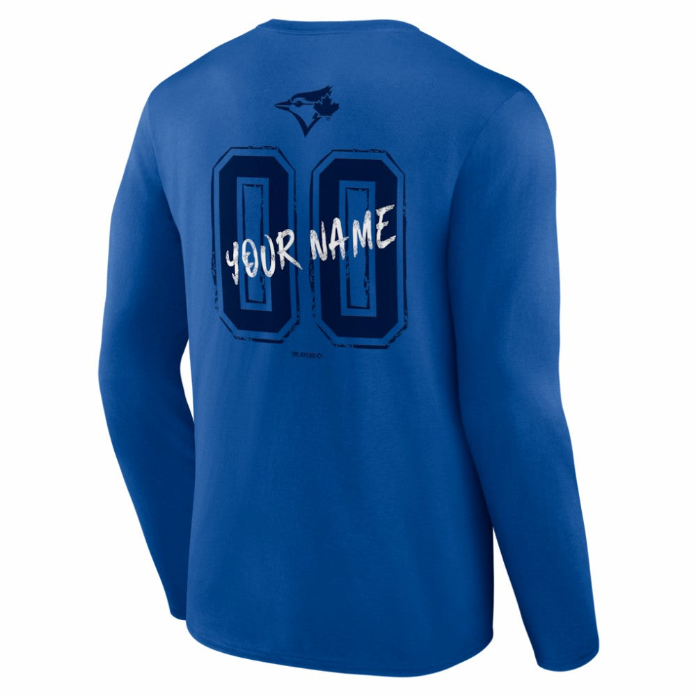 Toronto Blue Jays  Hustle Personalized Name & Number Long Sleeve T-Shirt - Royal - MLB Online