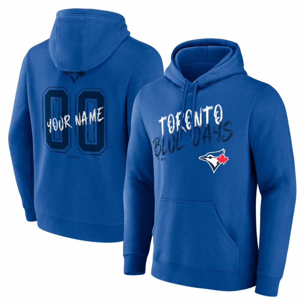 Toronto Blue Jays  Hustle Personalized Name & Number Hoodie - Royal - MLB Discount