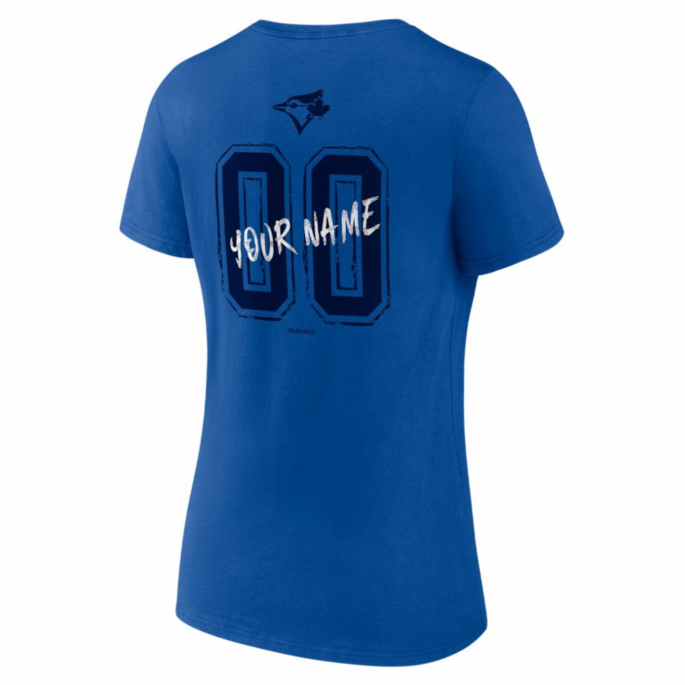Toronto Blue Jays Women's Hustle Personalized Name & Number V-Neck T-Shirt - Royal - MLB Online