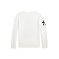 Yankees Polo Ralph Lauren Youth Sweater - White - MLB Lifestyle