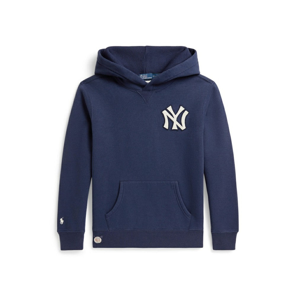 Yankees Polo Ralph Lauren Youth Fleece Hoodie - Navy - MLB Lifestyle