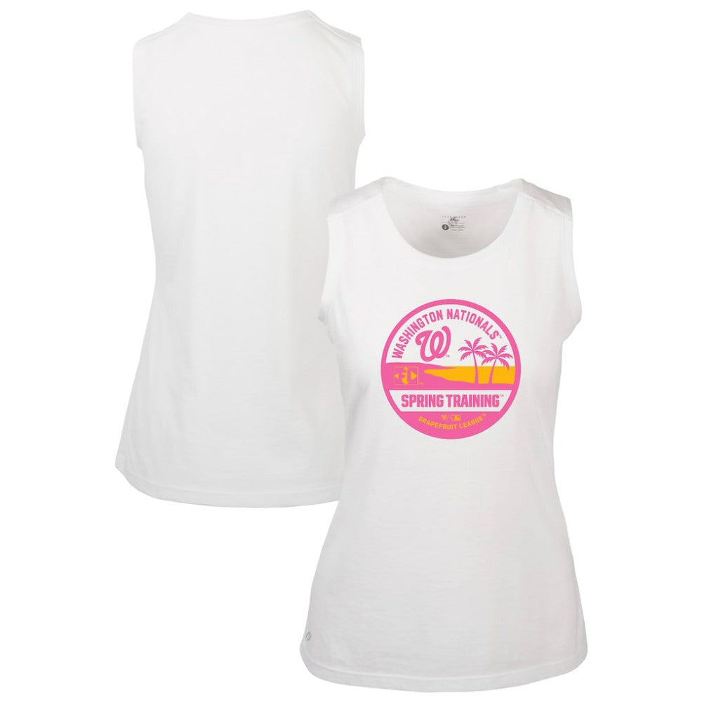 Washington Nationals Levelwear Women's Macy Spring Training Badge Bold Tank Top - White - MLB Lifestyle