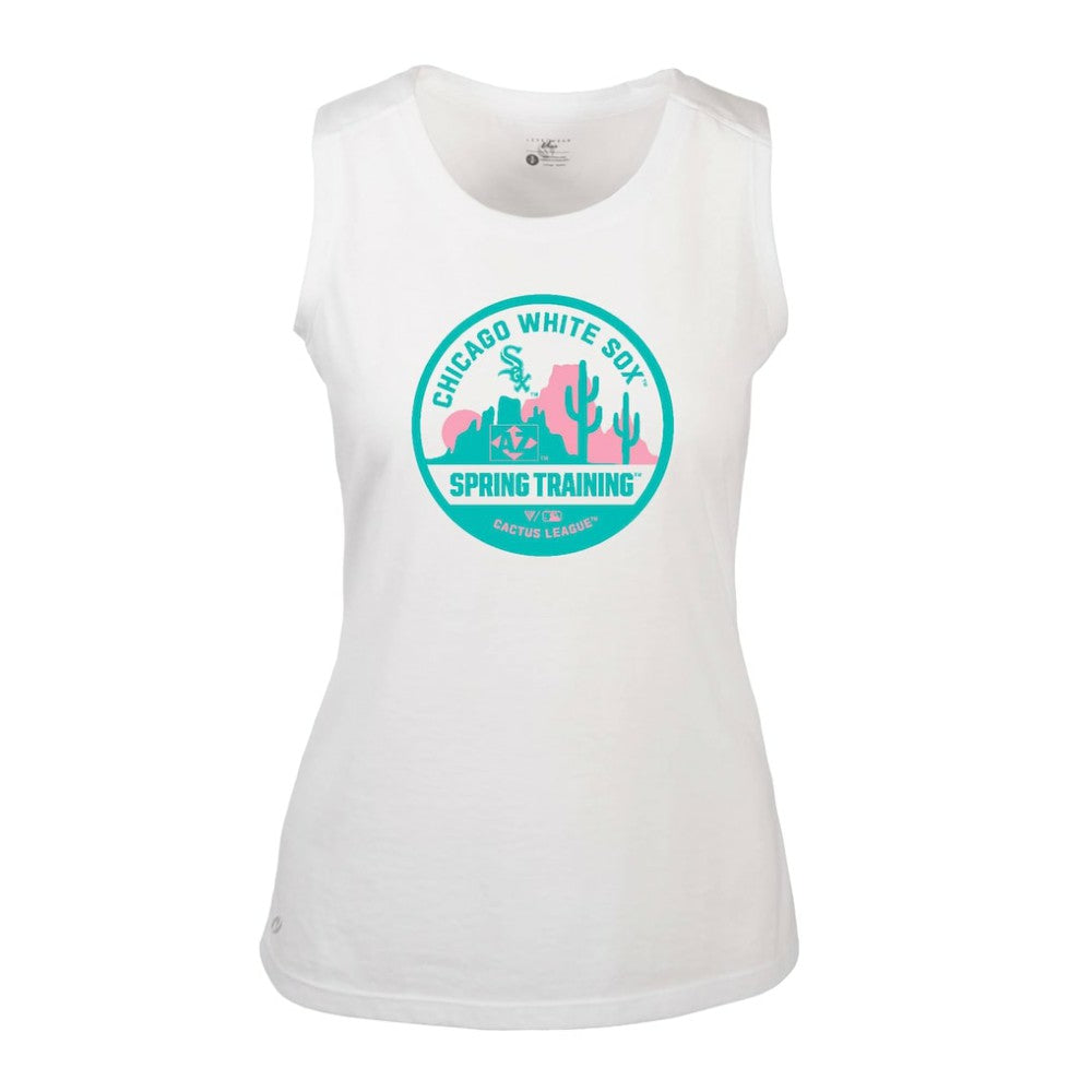 Chicago White Sox Levelwear Women's Macy Spring Training Badge Bold Tank Top - White - MLB Online