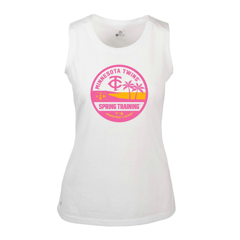 Minnesota Twins Levelwear Women's Macy Spring Training Badge Bold Tank Top - White - MLB Lifestyle