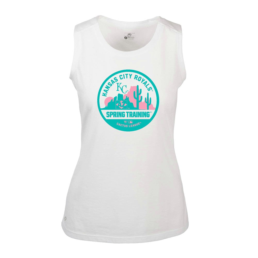 Kansas City Royals Levelwear Women's Macy Spring Training Badge Bold Tank Top - White - MLB Lifestyle