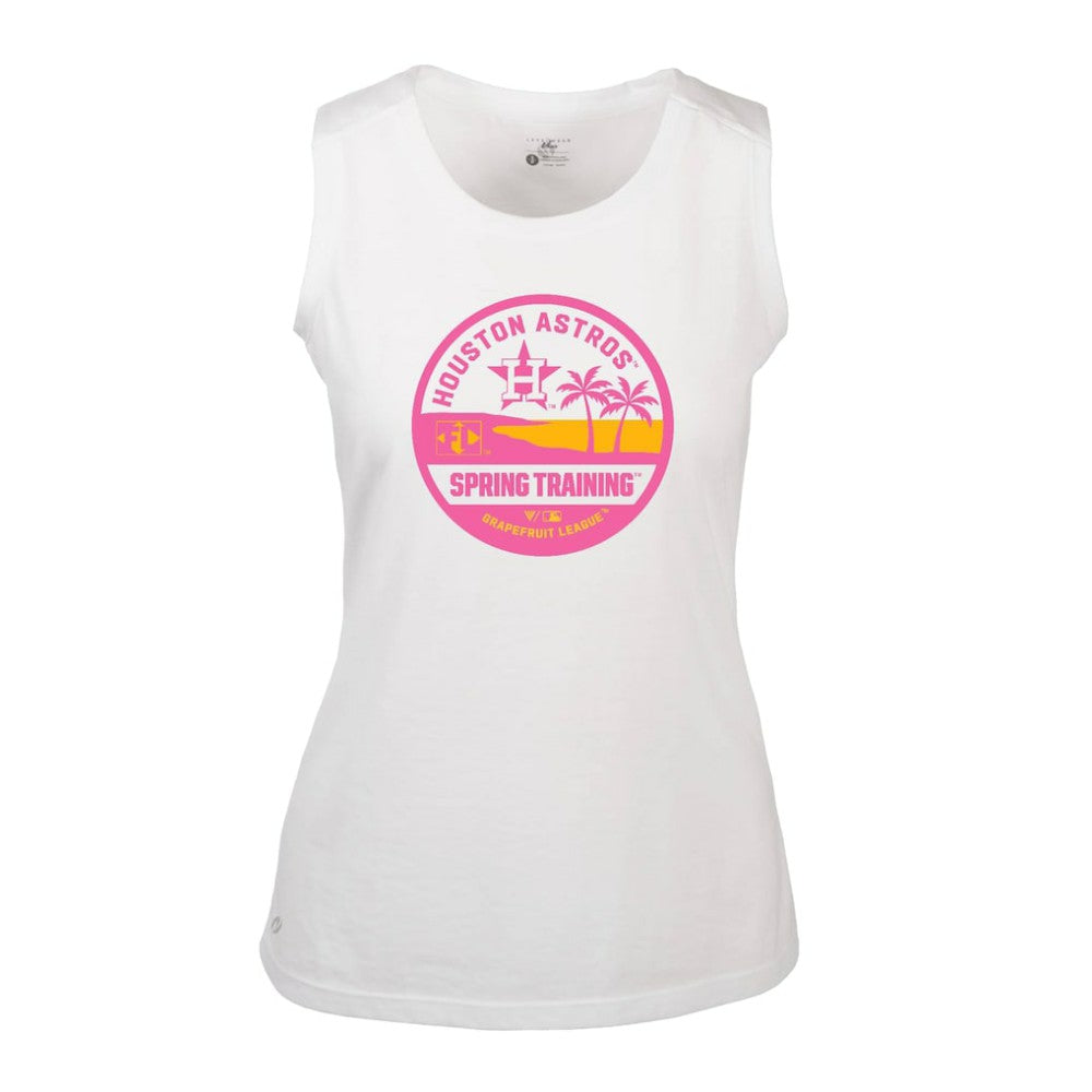 Houston Astros Levelwear Women's Macy Spring Training Badge Bold Tank Top - White - MLB on Sale