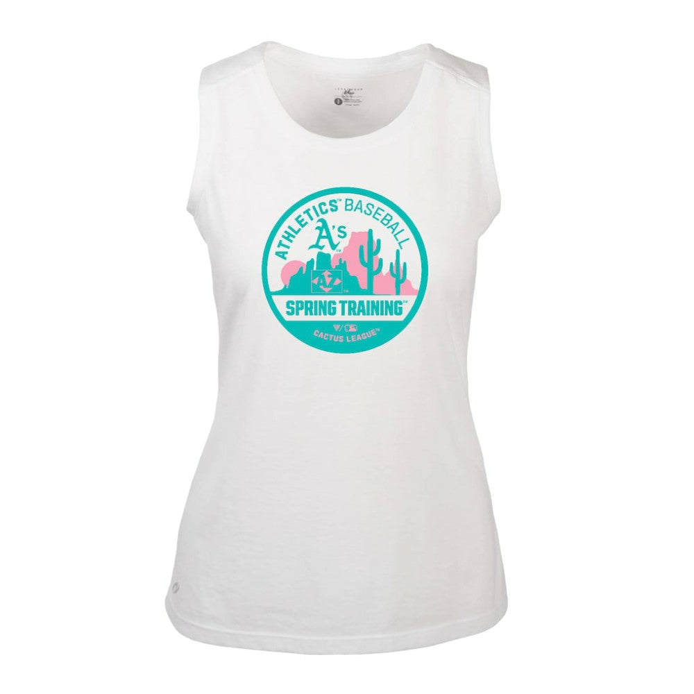 Athletics Levelwear Women's Macy Spring Training Badge Bold Tank Top - White - MLB Sale