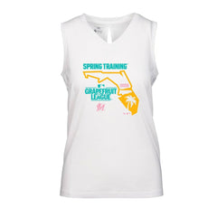 Miami Marlins Levelwear Women's 2026 Spring Training Paisley Ball Bold Tank - White - MLB Online