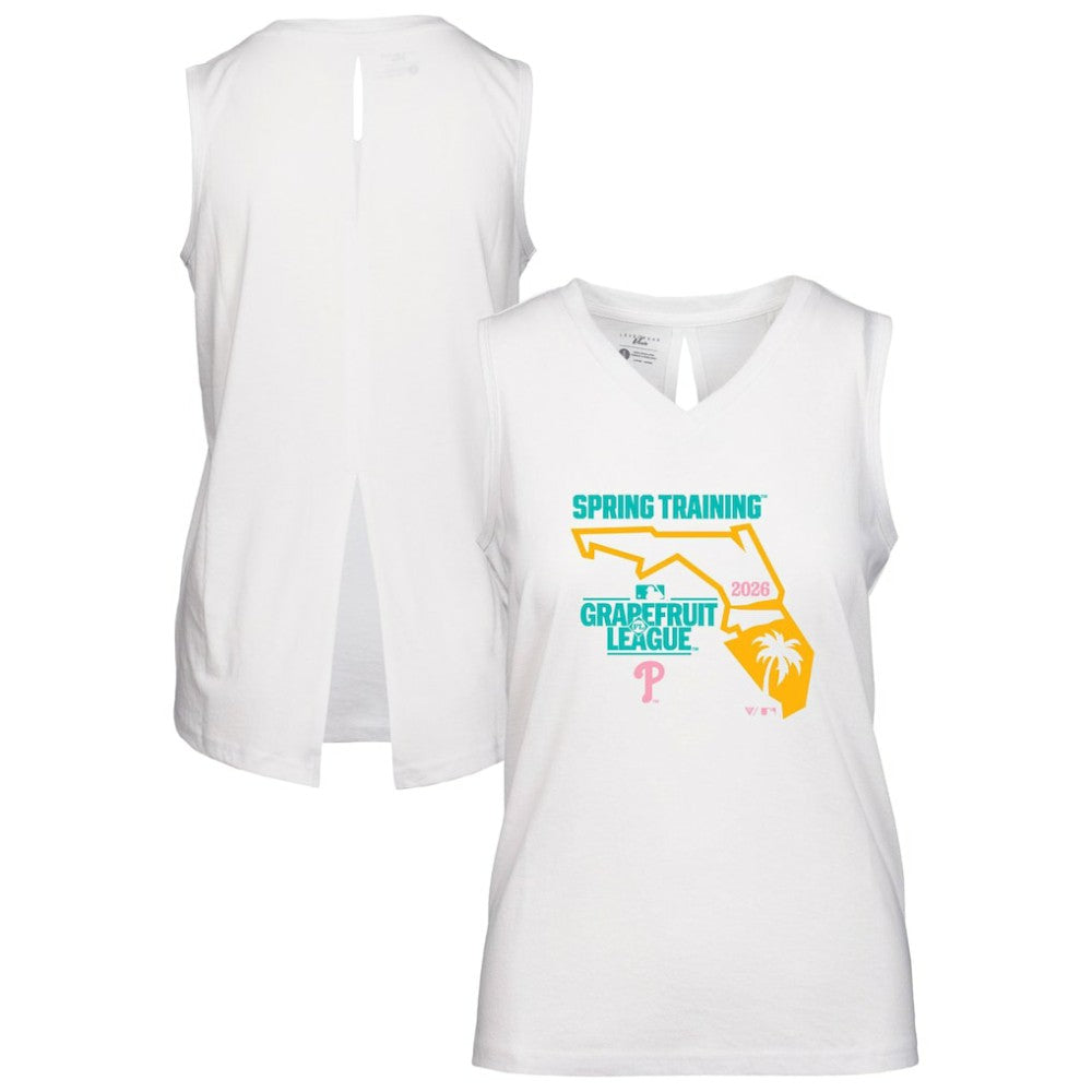 Philadelphia Phillies Levelwear Women's 2026 Spring Training Paisley Ball Bold Tank - White - MLB on Sale