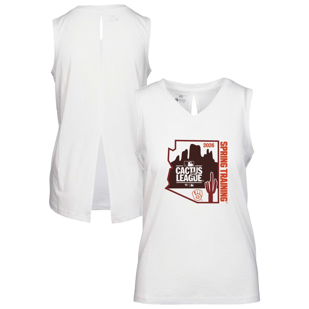 Milwaukee Brewers Levelwear Women's 2026 Spring Training Paisley Ball Bold Tank - White - MLB Online