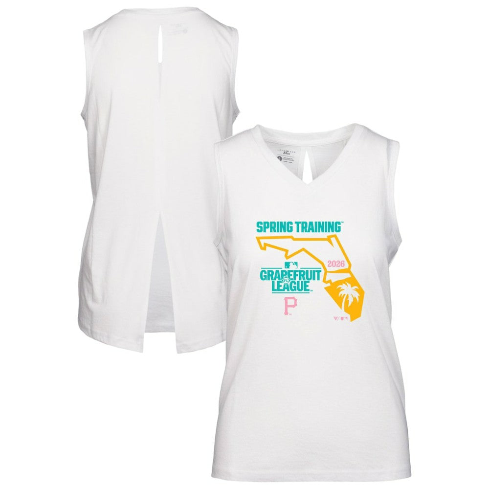 Pittsburgh Pirates Levelwear Women's 2026 Spring Training Paisley Ball Bold Tank - White - MLB Sale