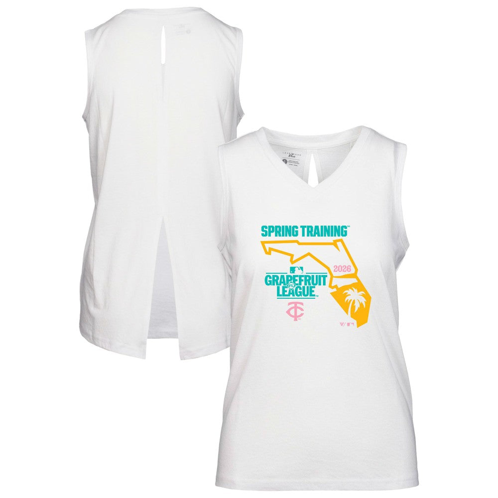 Minnesota Twins Levelwear Women's 2026 Spring Training Paisley Ball Bold Tank - White - MLB Lifestyle