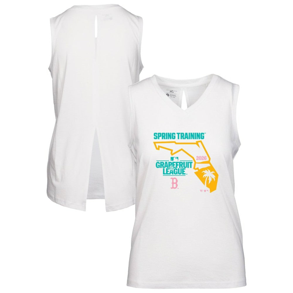 Boston Red Sox Levelwear Women's 2026 Spring Training Paisley Ball Bold Tank - White - MLB Lifestyle