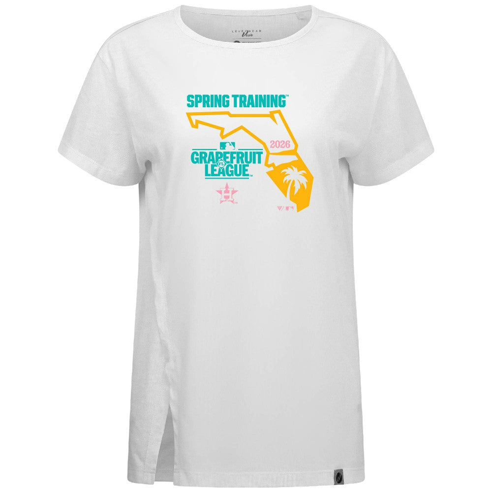 Houston Astros Levelwear Women's 2026 Spring Training Influx Ball Bold T-Shirt - White - MLB Lifestyle