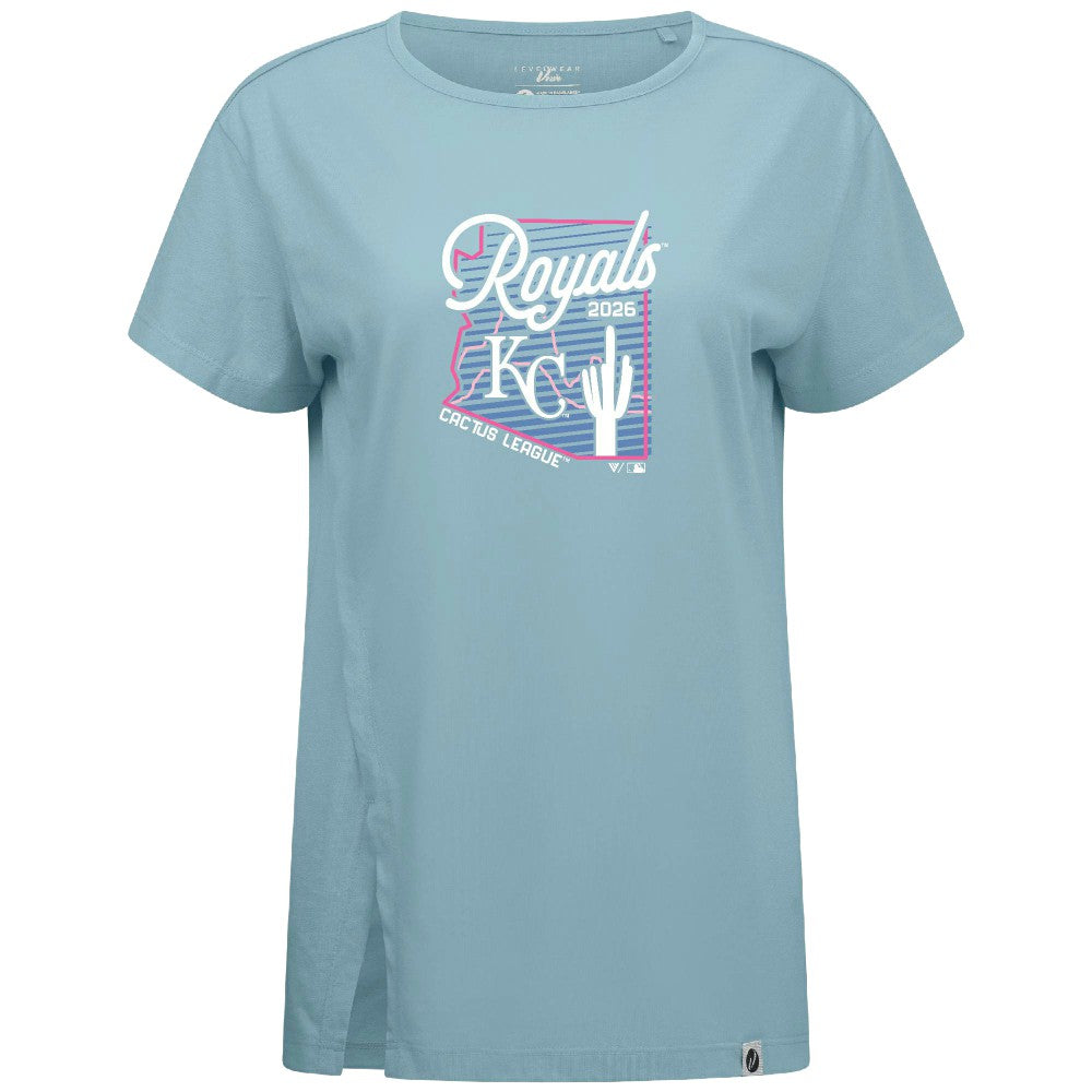 Kansas City Royals Levelwear Women's Influx Spring Training Sunrise Bold T-Shirt - Blue - MLB on Sale