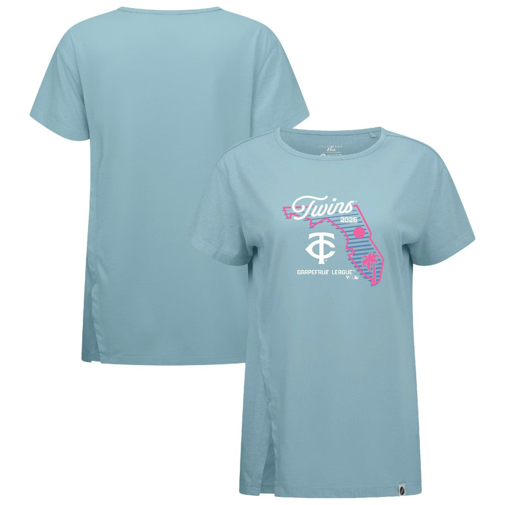 Minnesota Twins Levelwear Women's Influx Spring Training Sunrise Bold T-Shirt - Blue - MLB Sale