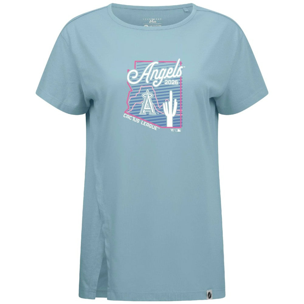 Los Angeles Angels Levelwear Women's Influx Spring Training Sunrise Bold T-Shirt - Blue - MLB Online