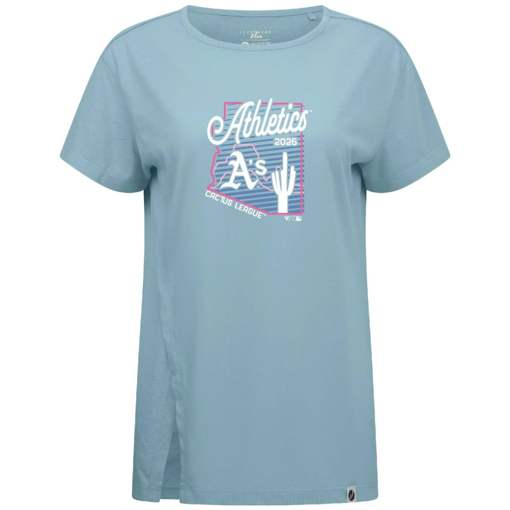 Athletics Levelwear Women's Influx Spring Training Sunrise Bold T-Shirt - Blue - MLB Discount