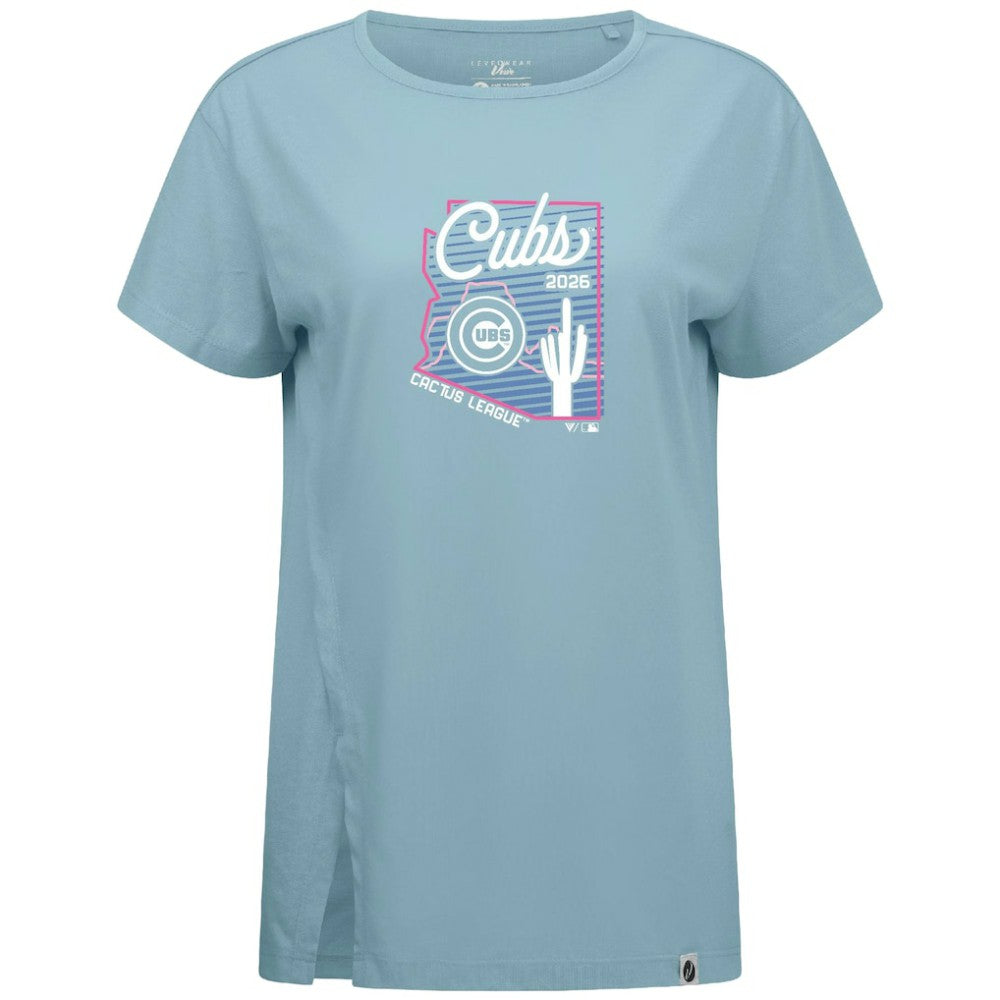 Chicago Cubs Levelwear Women's Influx Spring Training Sunrise Bold T-Shirt - Blue - MLB Discount